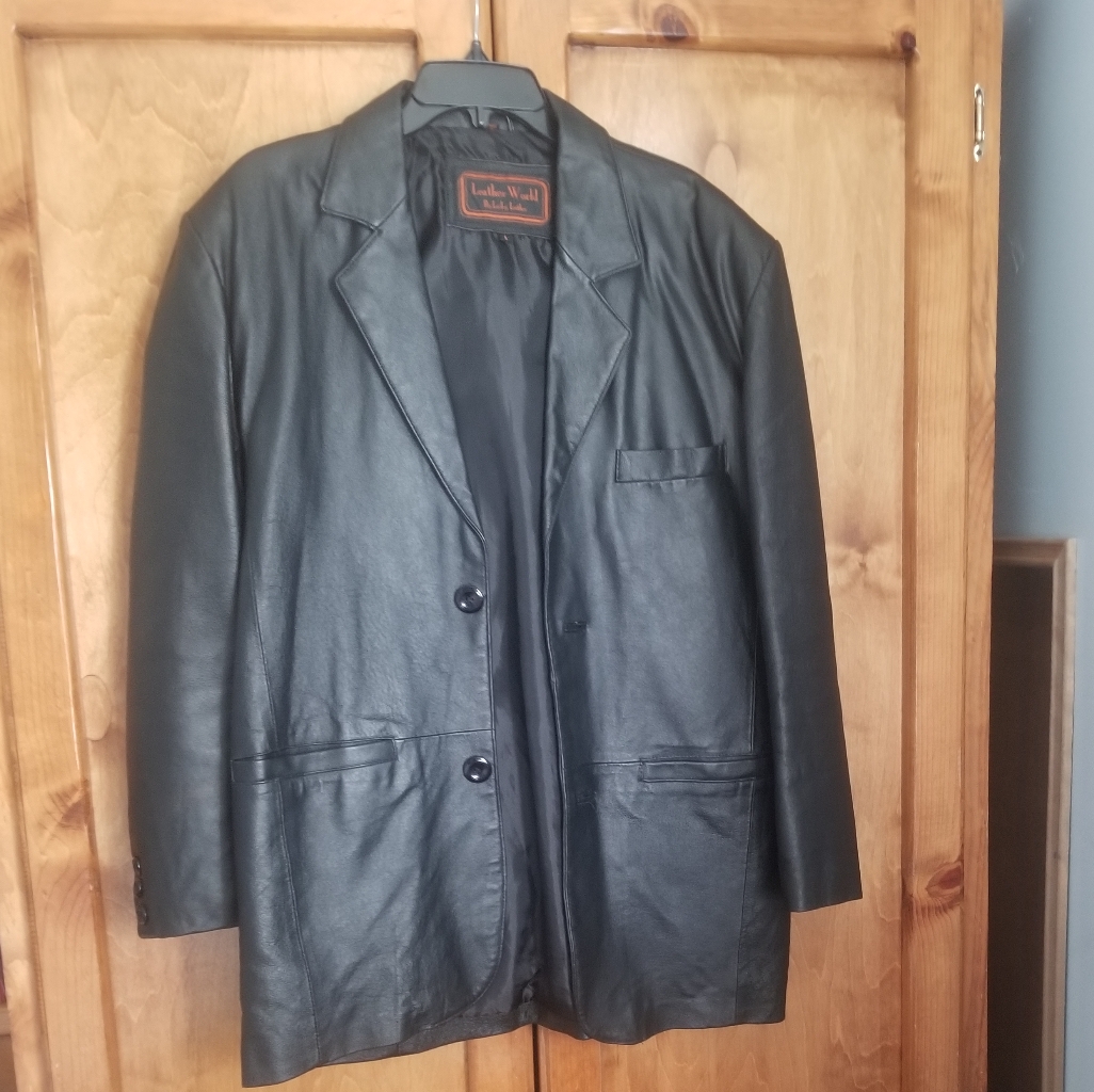 Mens Black Genuine Leather Jacket